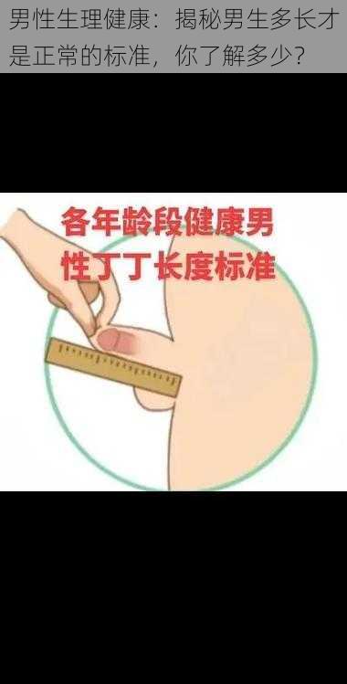 男性生理健康：揭秘男生多长才是正常的标准，你了解多少？