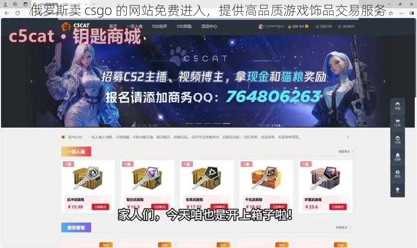 俄罗斯卖 csgo 的网站免费进入，提供高品质游戏饰品交易服务